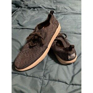 Toms Shoes Men's Size 10 Black White Sneaker Lace Up Casual Fabric